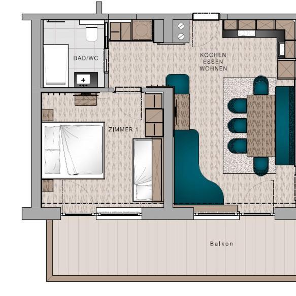 Apartment mit 1 Schlafzimmer