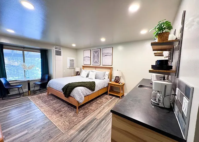 Modern Studio 65 Tv, King Bed, Hot Tub